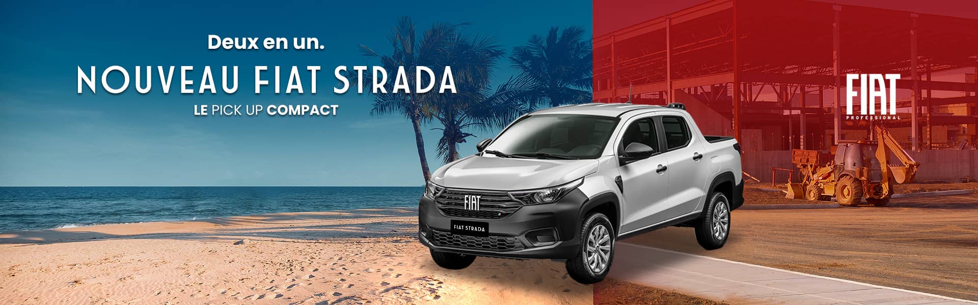 Fiat Strada 2024 à Madagascar, couleur blanc, pick-up 2 en 1, nouvelle véhicule
